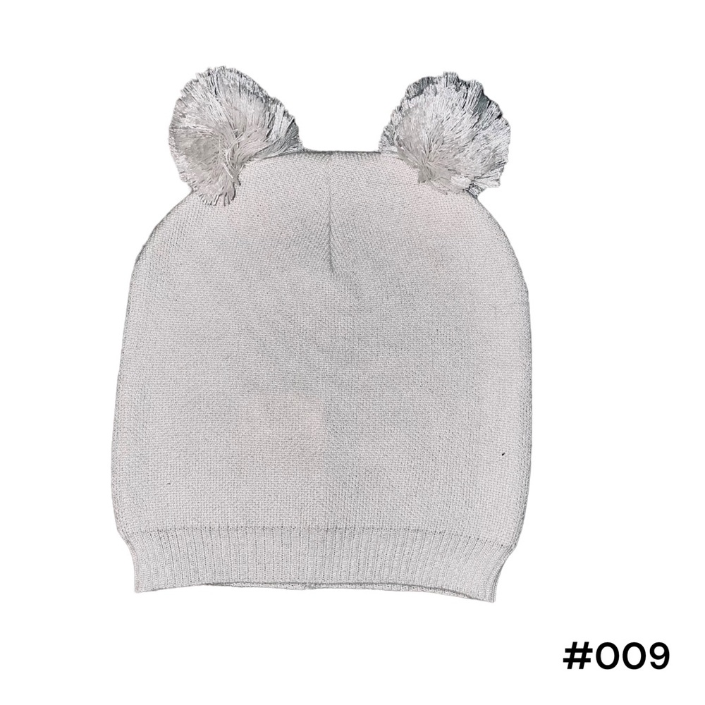 Kids Cream Pompom Beanie